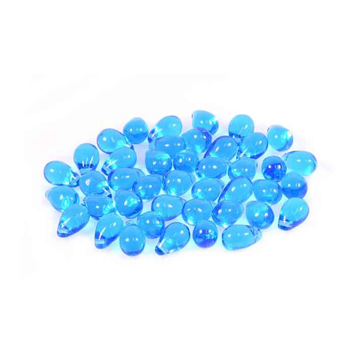 Tsjechische glaskralen in de vorm van een druppel blauw