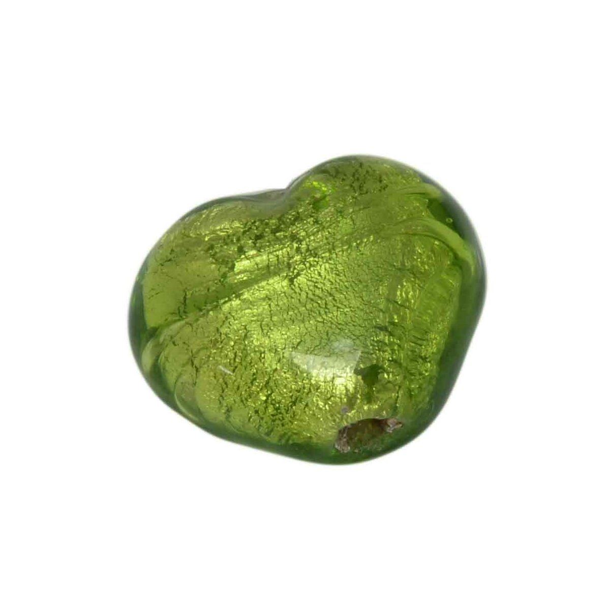 Imitatie Venetiaanse hartvormige glaskraal - groen