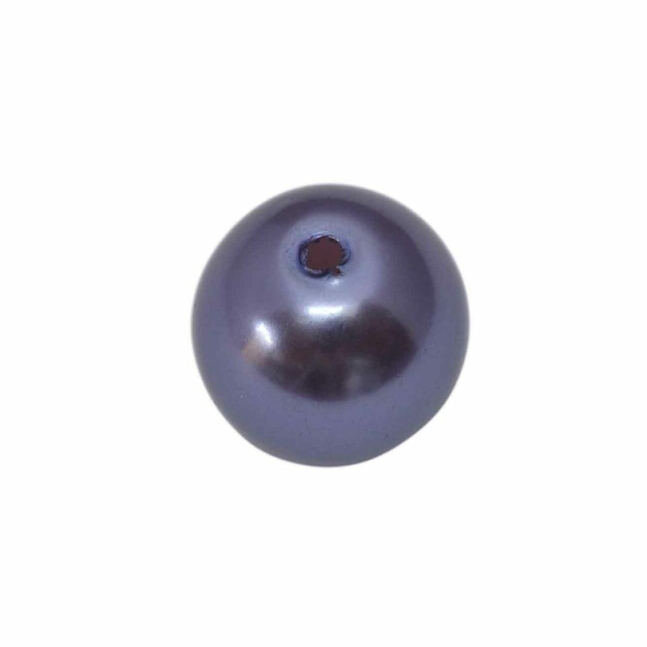 Paarse ronde kunststof kraal - 9 mm
