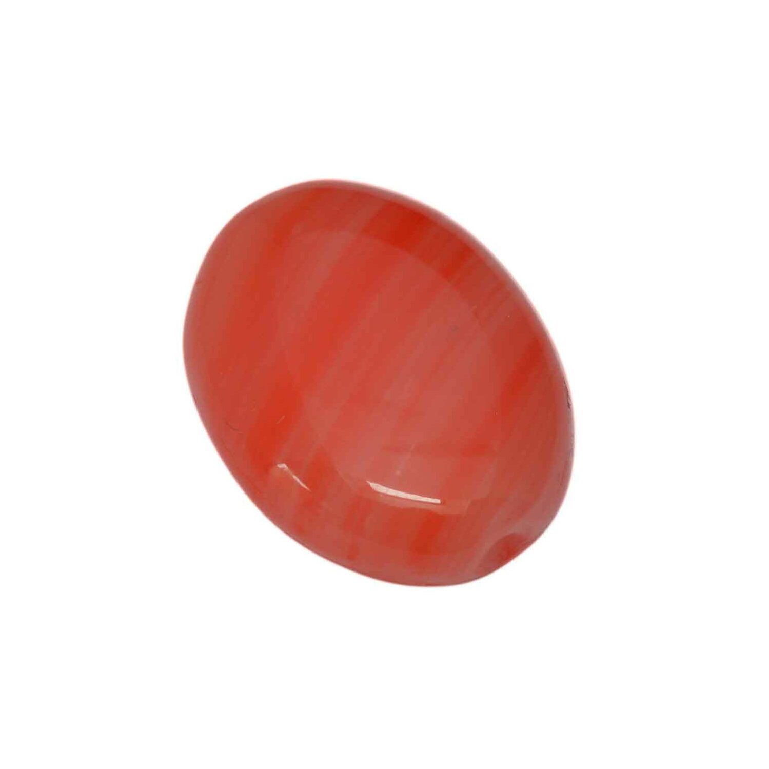 Rode - witte ovale glaskraal