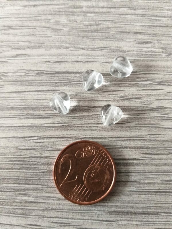 Transparante kristal hartvormige glaskraal (2)