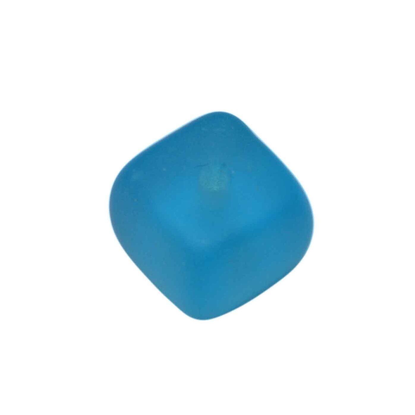 Blauwe kubus glaskraal