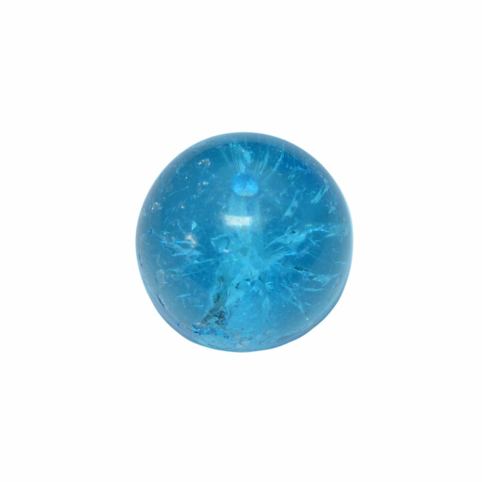 Blauwe cracker - gebrarsten glaskraal
