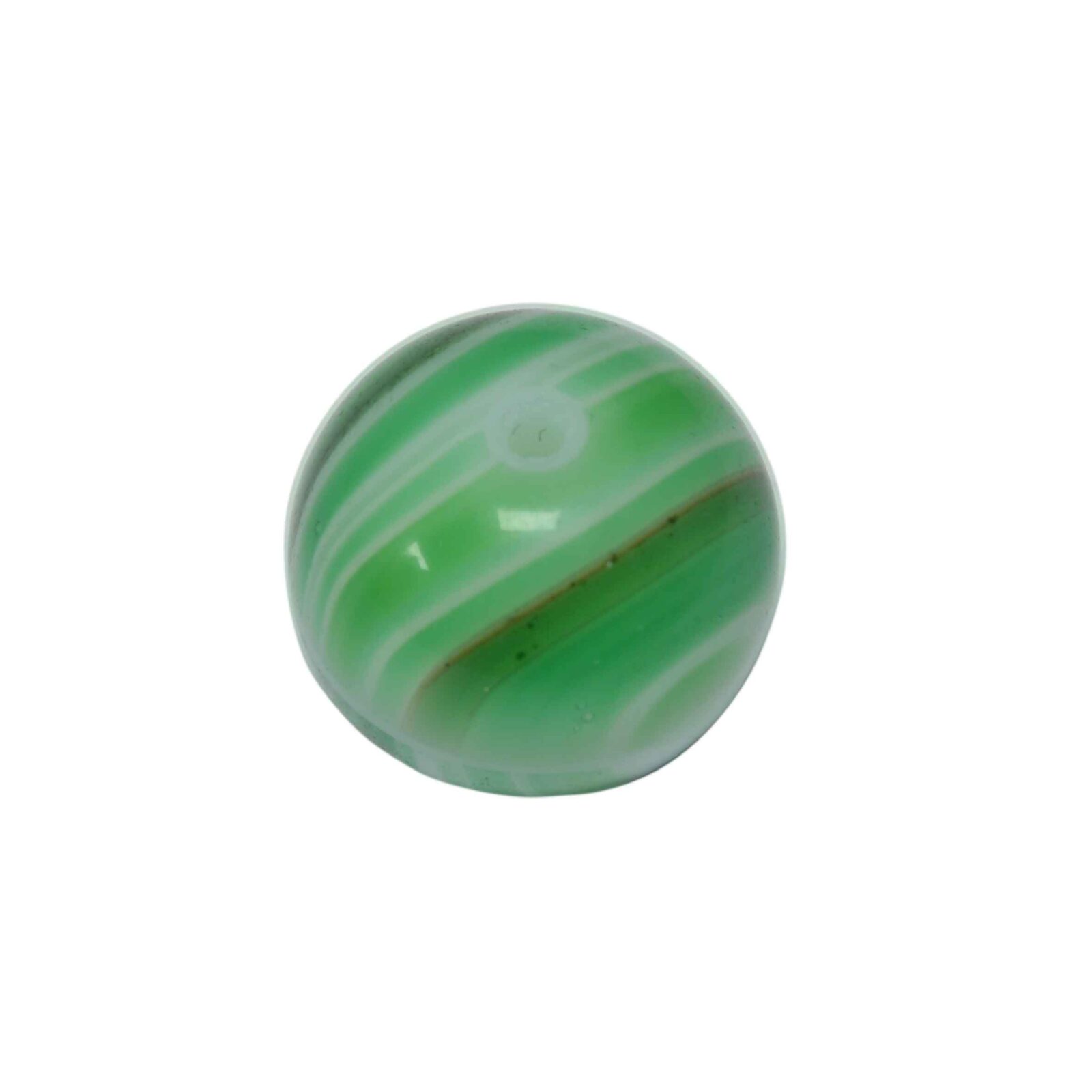Groene- witte ronde glaskraal