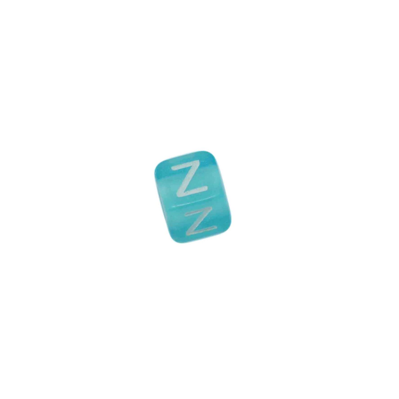 Blauwe vierkante letterkraal Z
