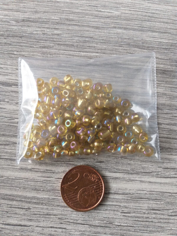 Gele blinkende mix rocailles - 10 gram 2