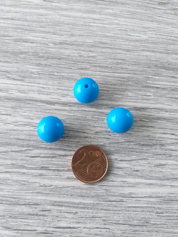 Blauwe ronde acryl kraal (13 mm) 2