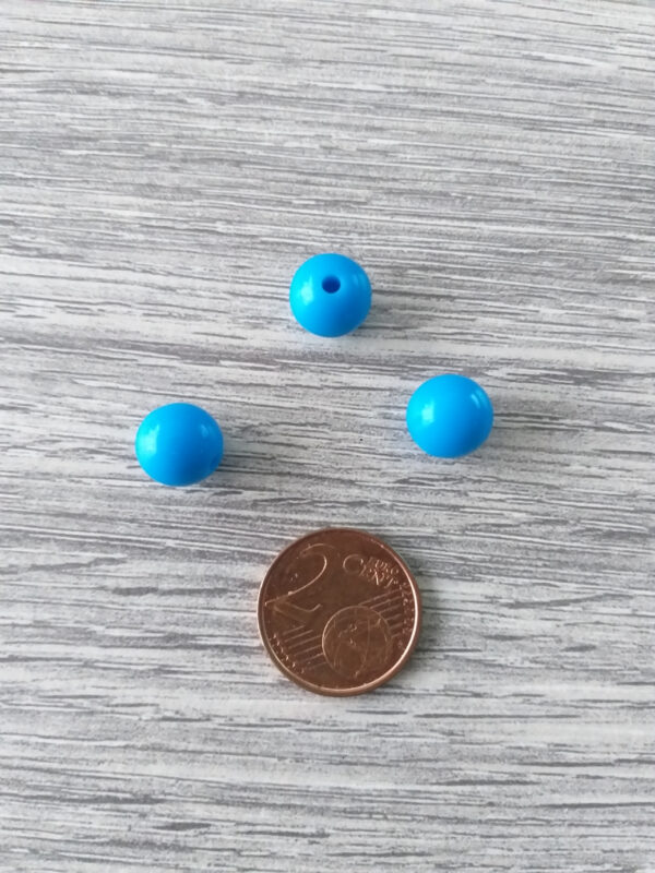 Blauwe ronde acryl kraal (10 mm) 2