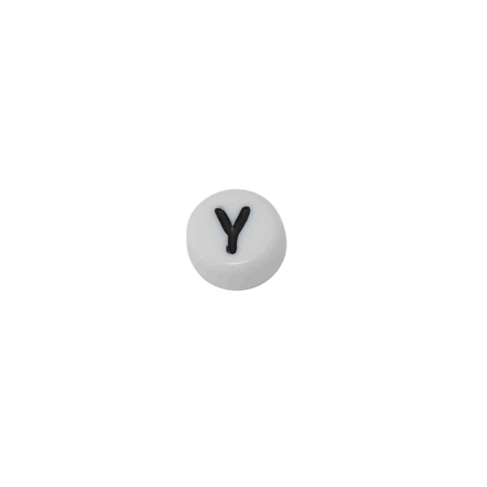 Witte ronde letterkraal Y