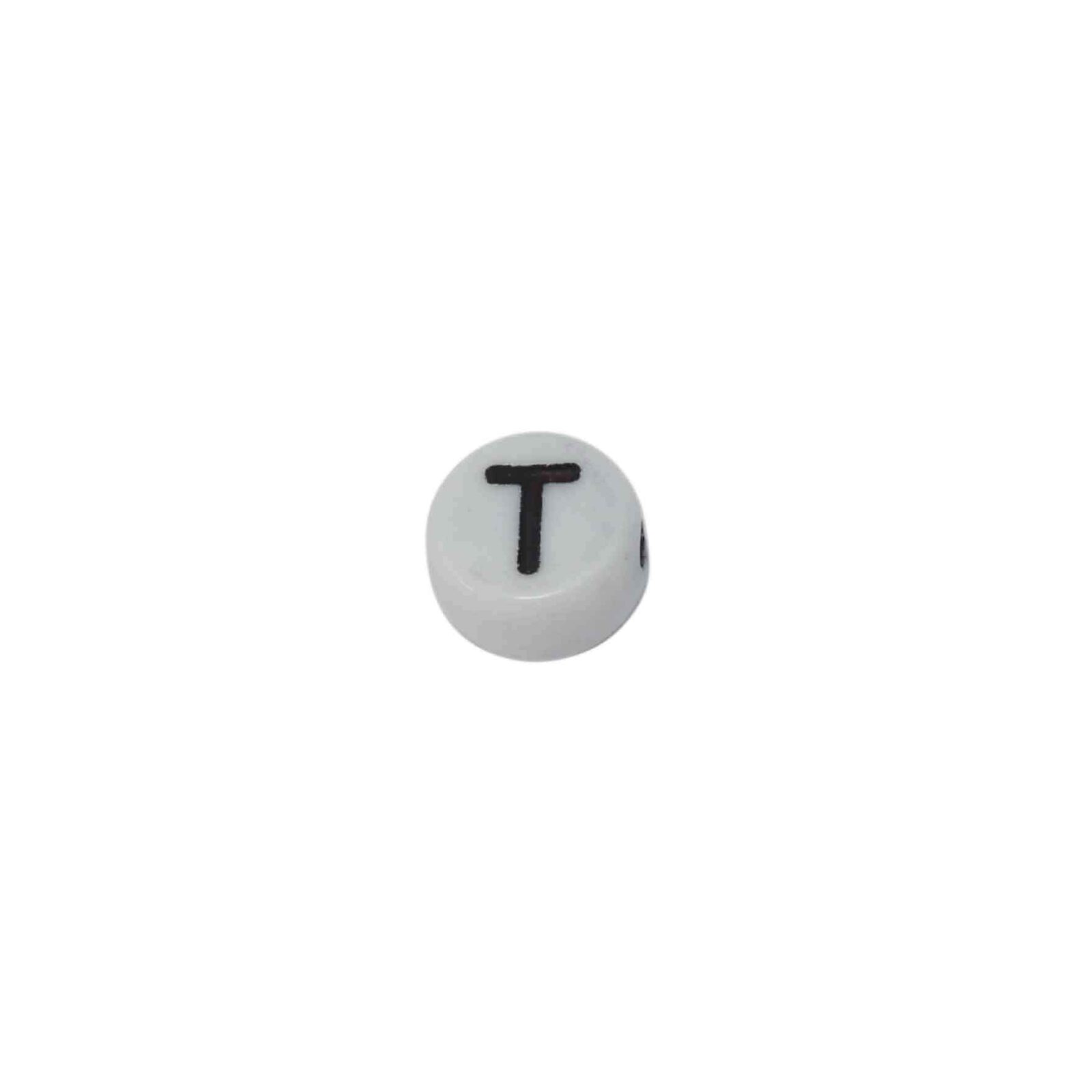Witte ronde letterkraal T