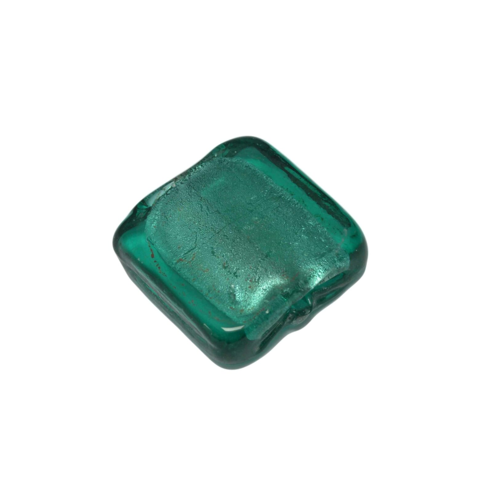 Imitatie Venetiaanse vierkante glaskraal turquoise