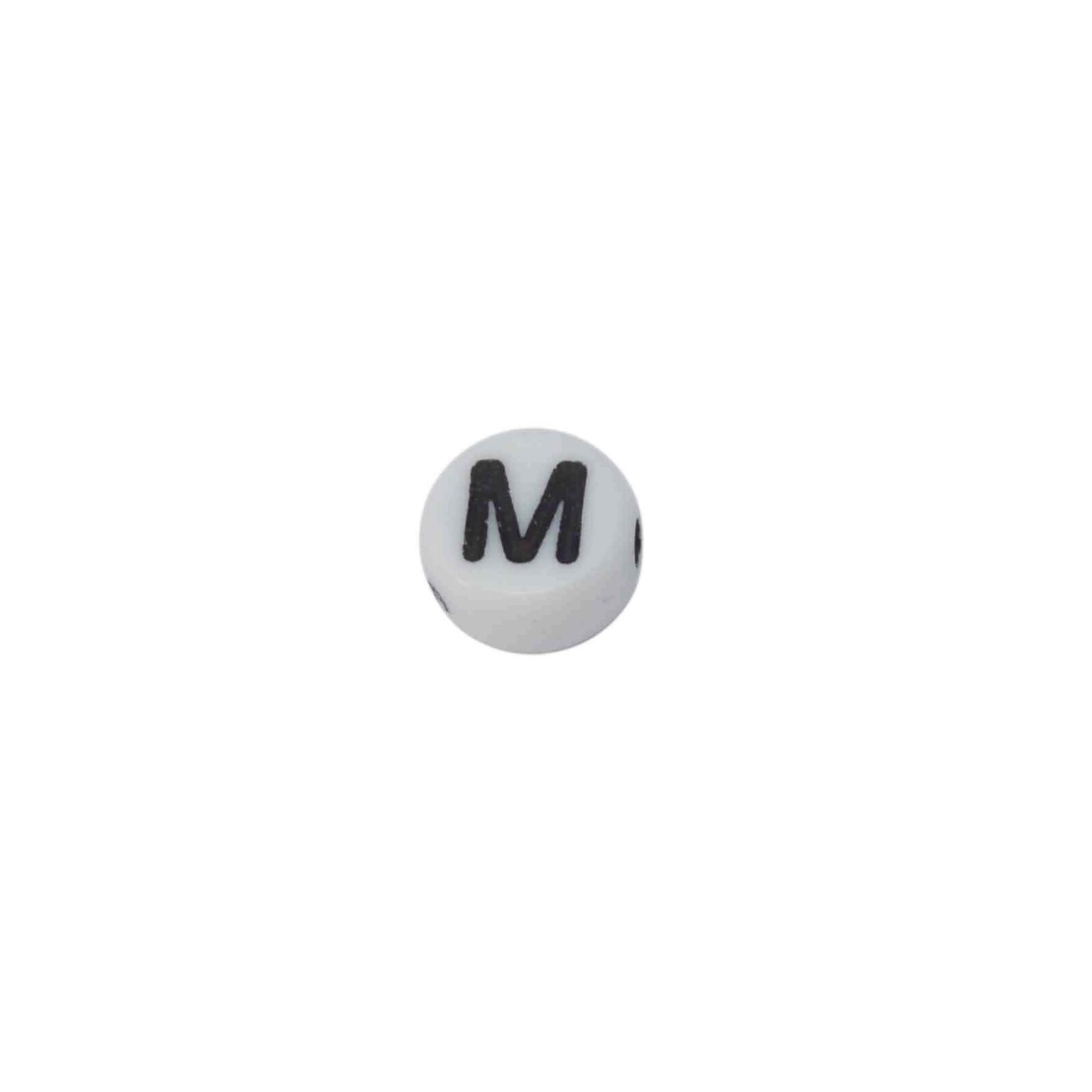 Witte ronde letterkraal M