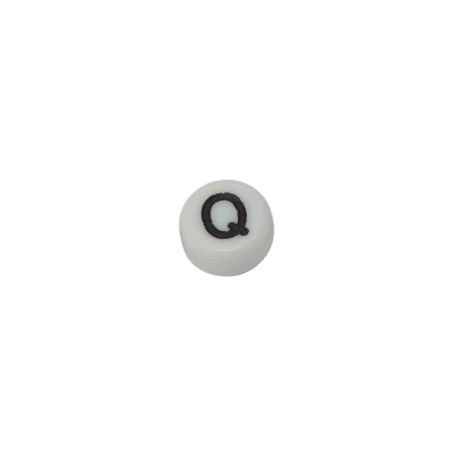 Witte ronde letterkraal Q
