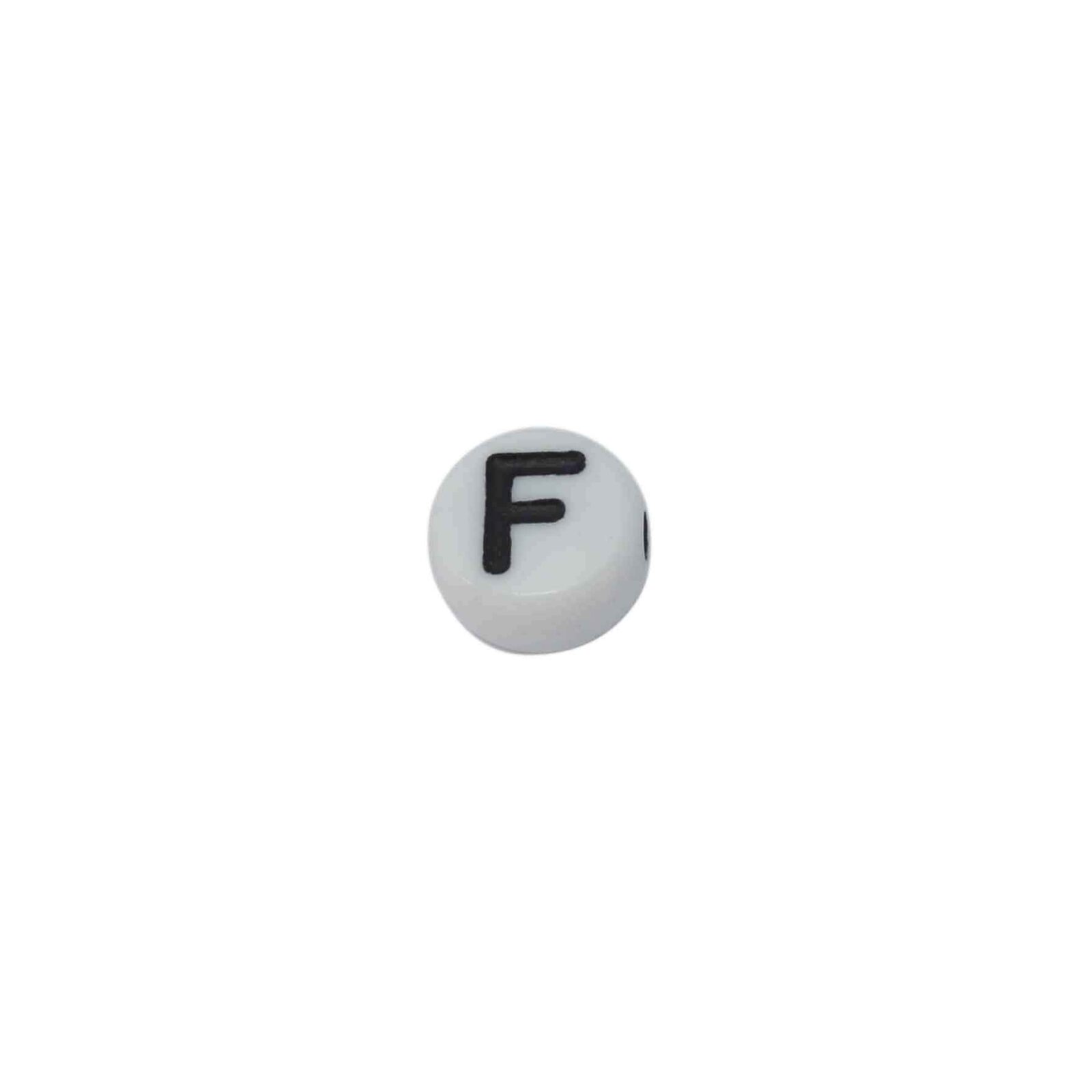 Witte ronde letterkraal F