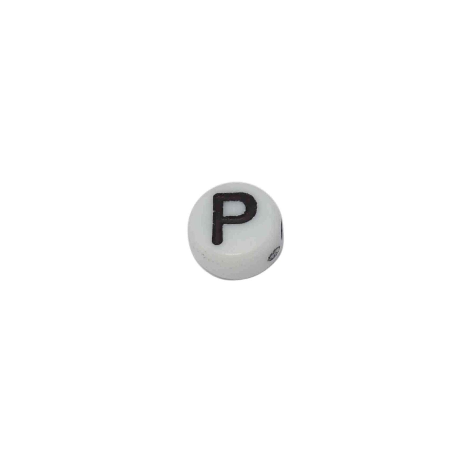 Witte ronde letterkraal P