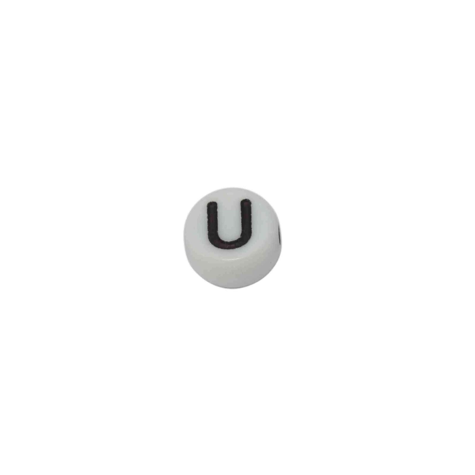 Witte ronde letterkraal U