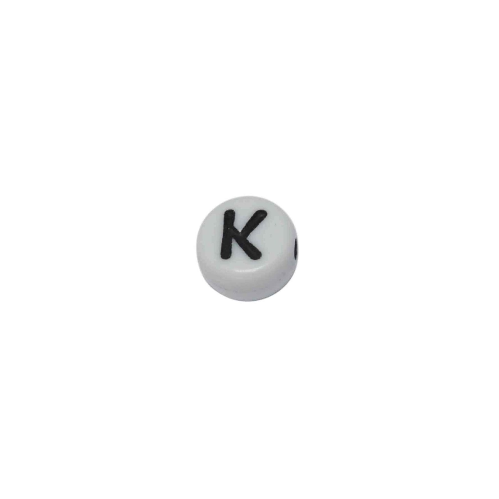 Witte ronde letterkraal K