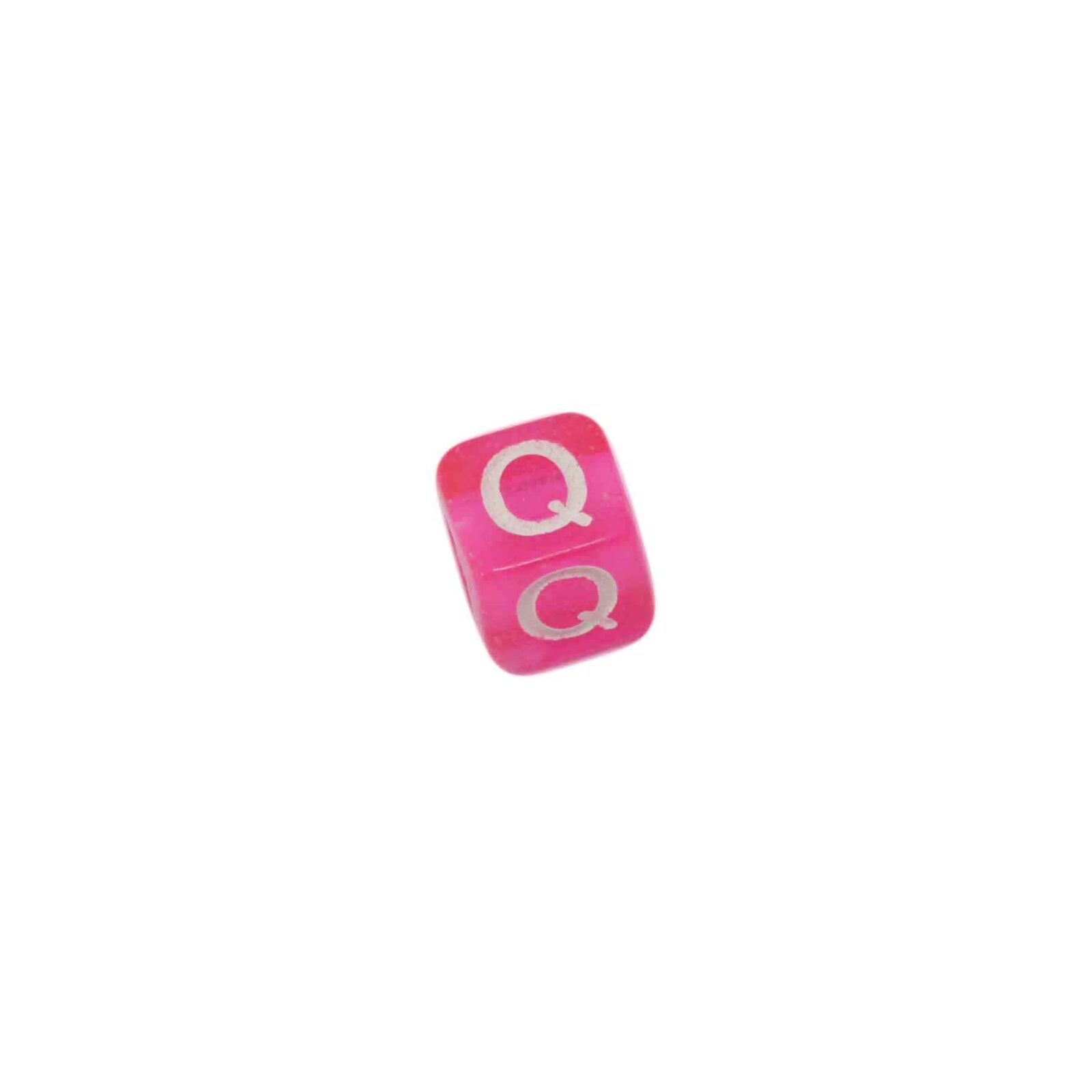 Rood roze letterkraal Q