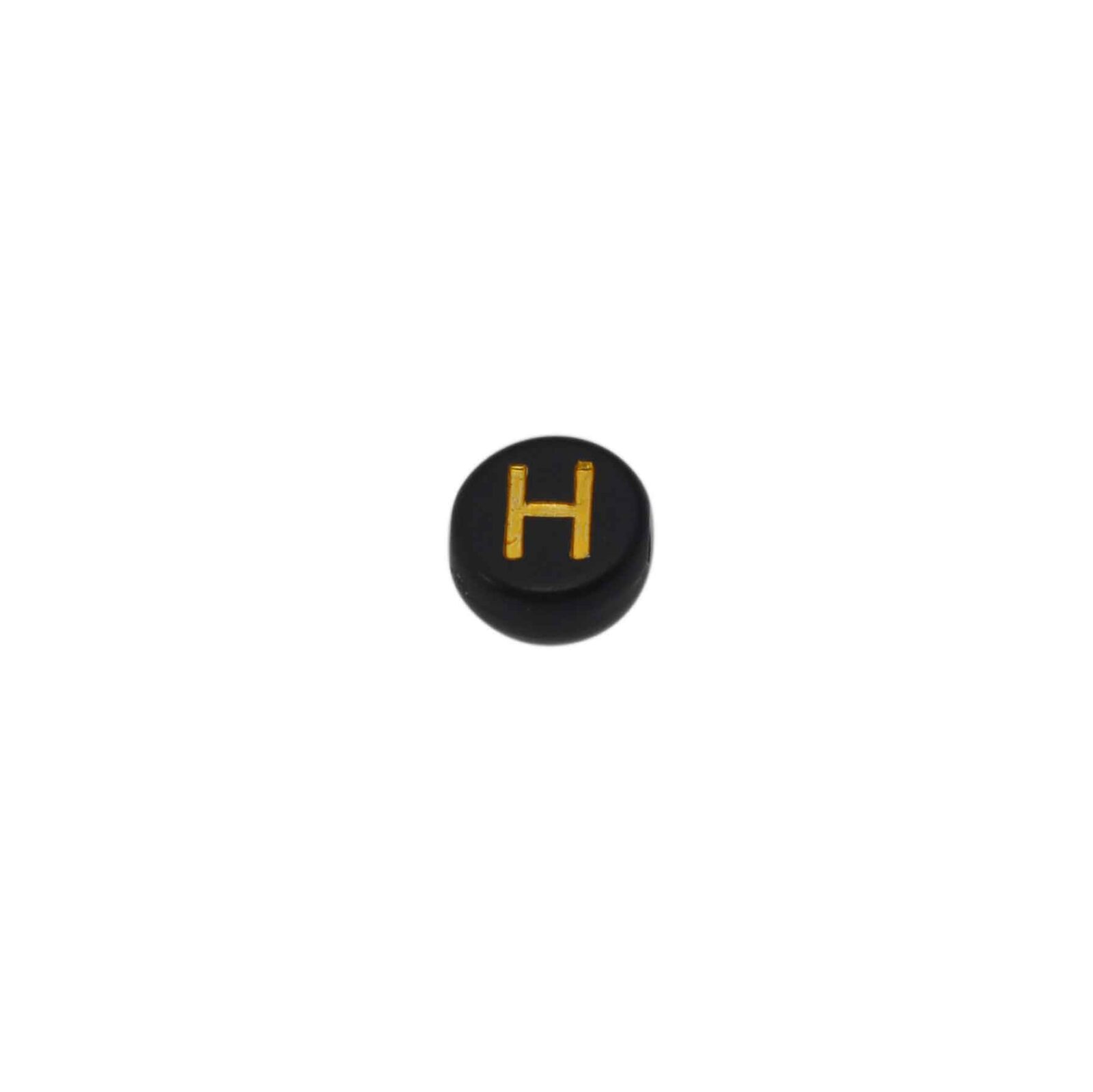 Zwarte ronde letterkraal H