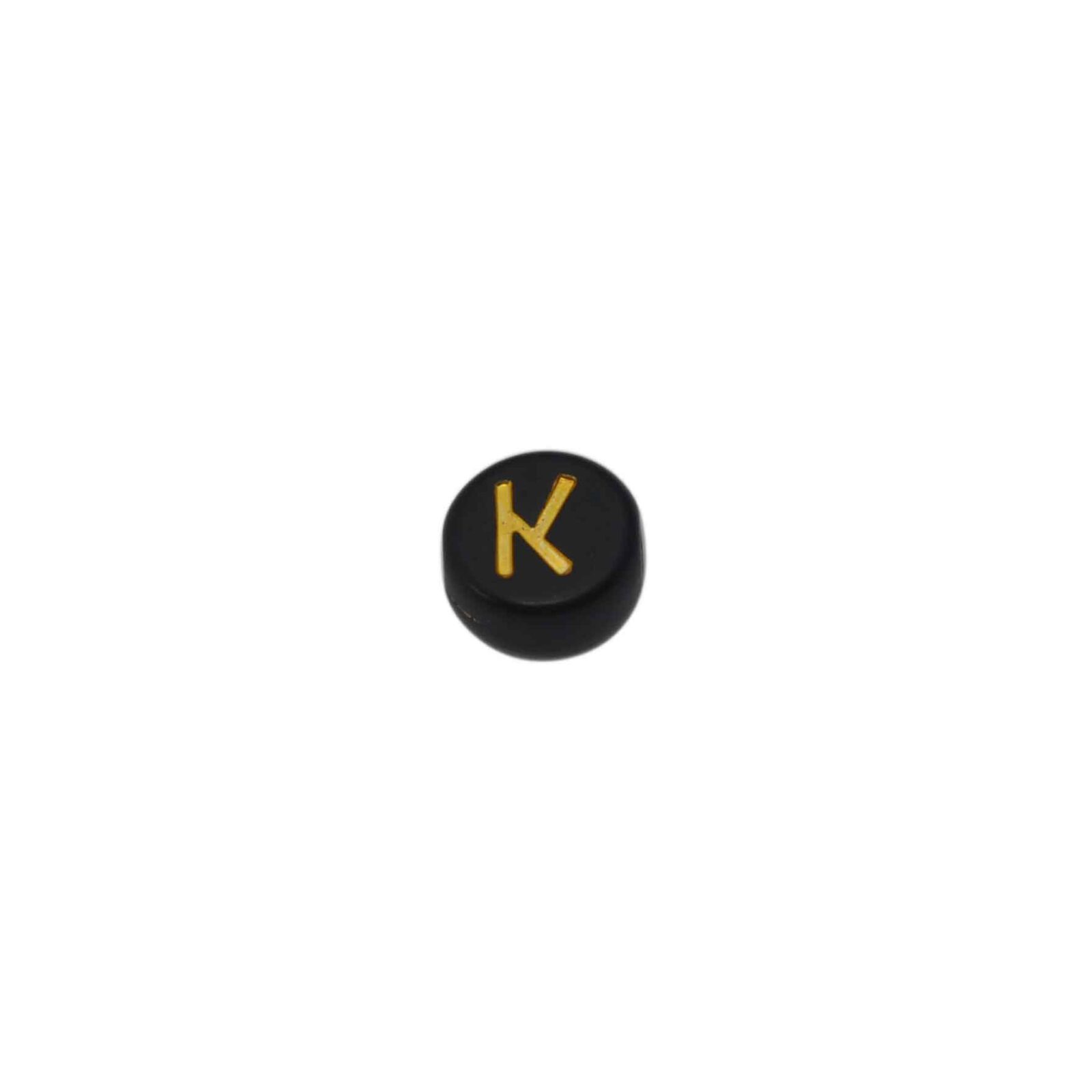 Zwarte ronde letterkraal K