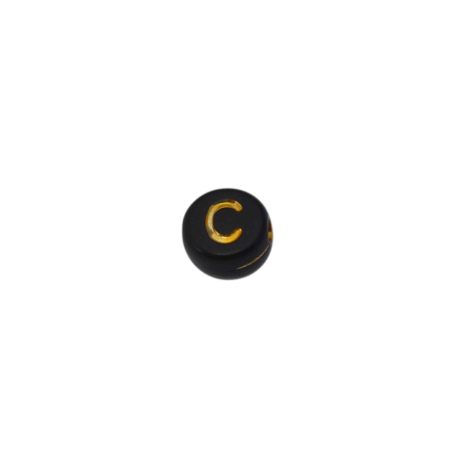 Zwarte ronde letterkraal C