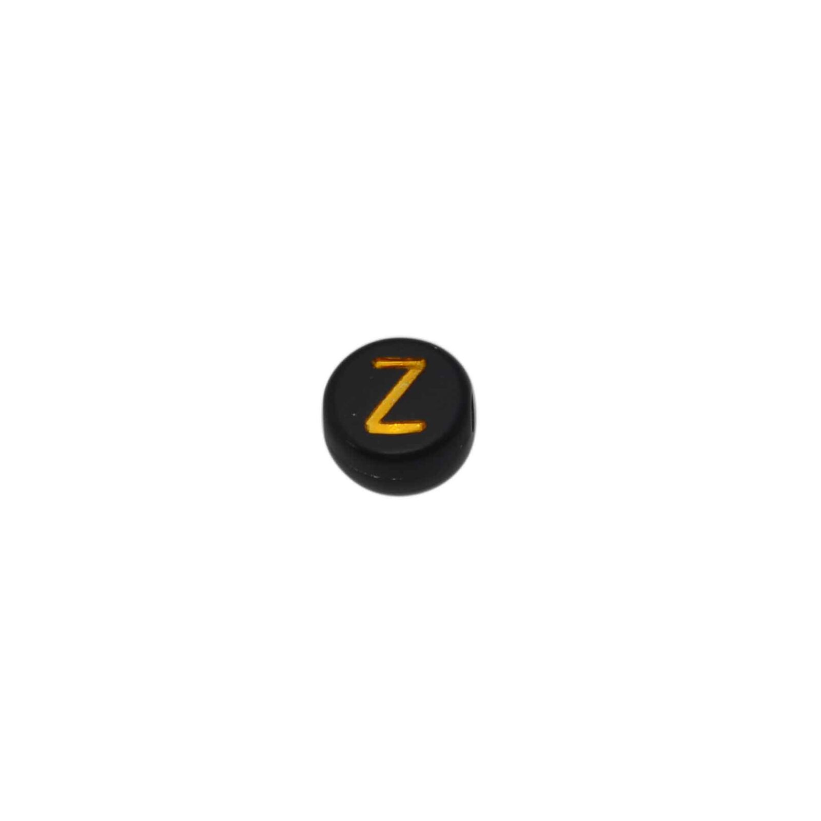 Zwarte ronde letterkraal Z