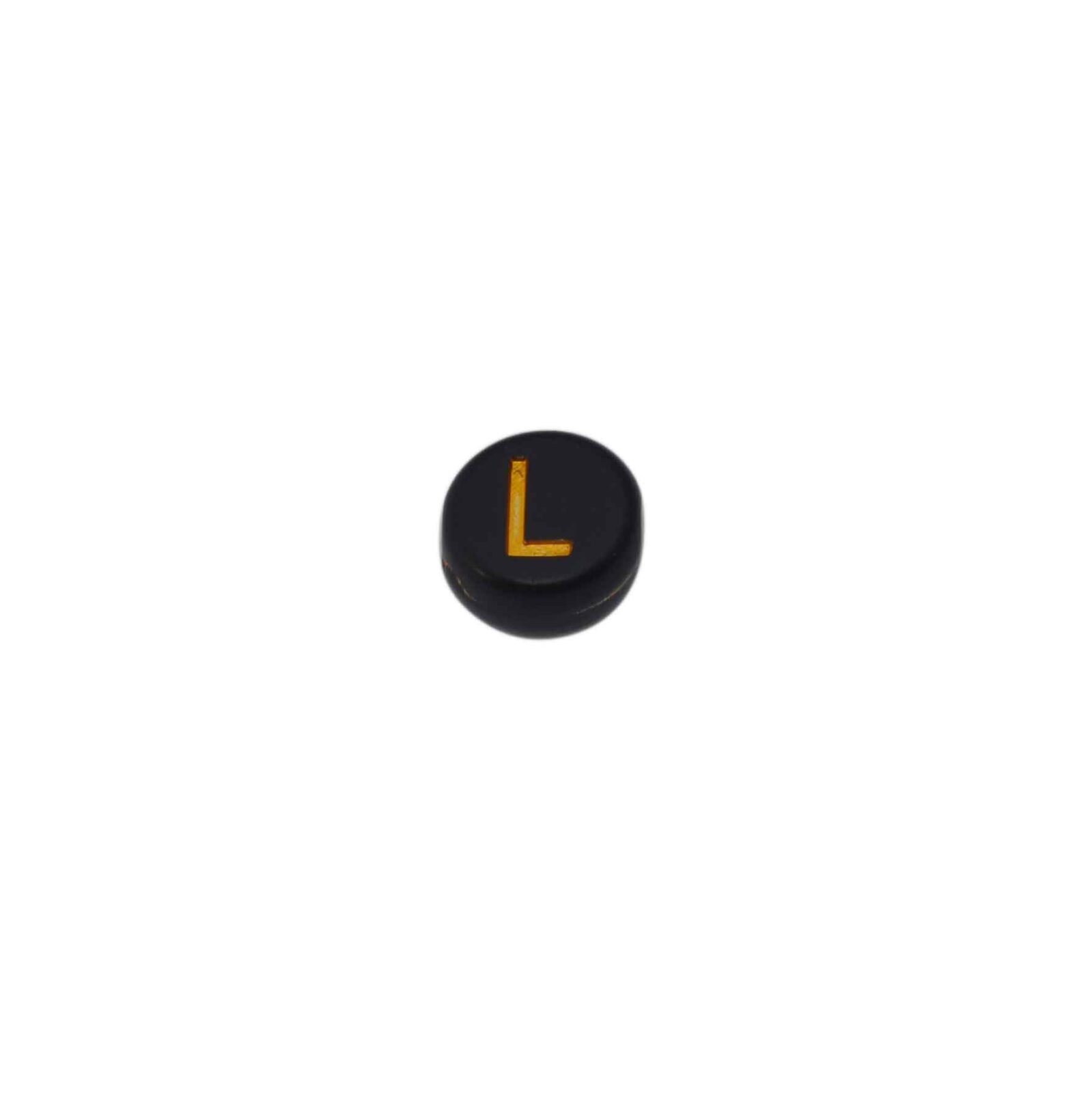 Zwarte ronde letterkraal L