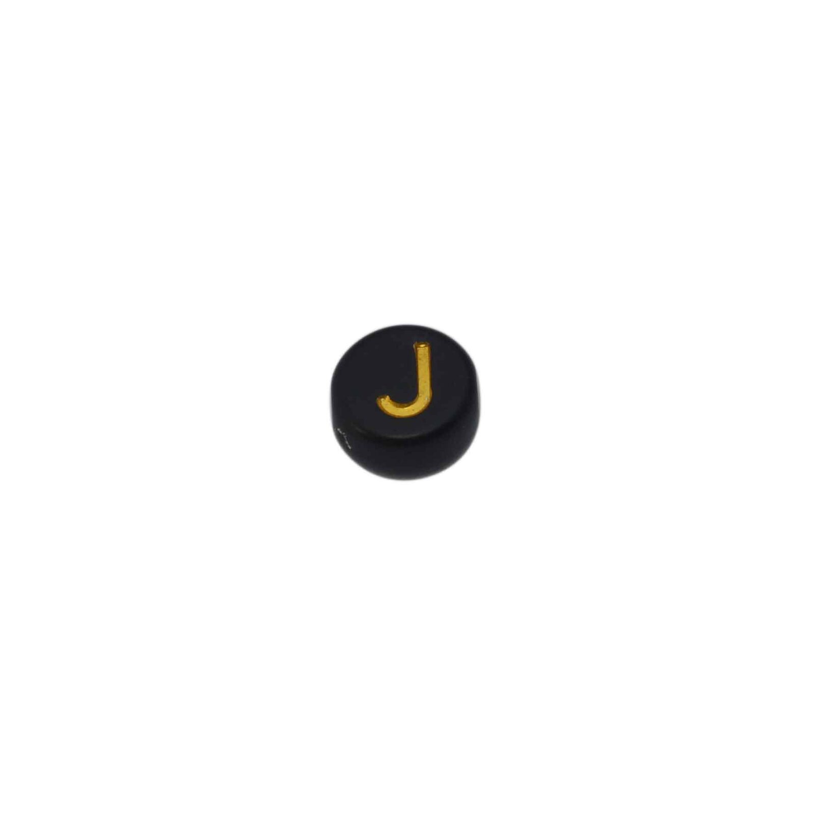 Zwarte ronde letterkraal J