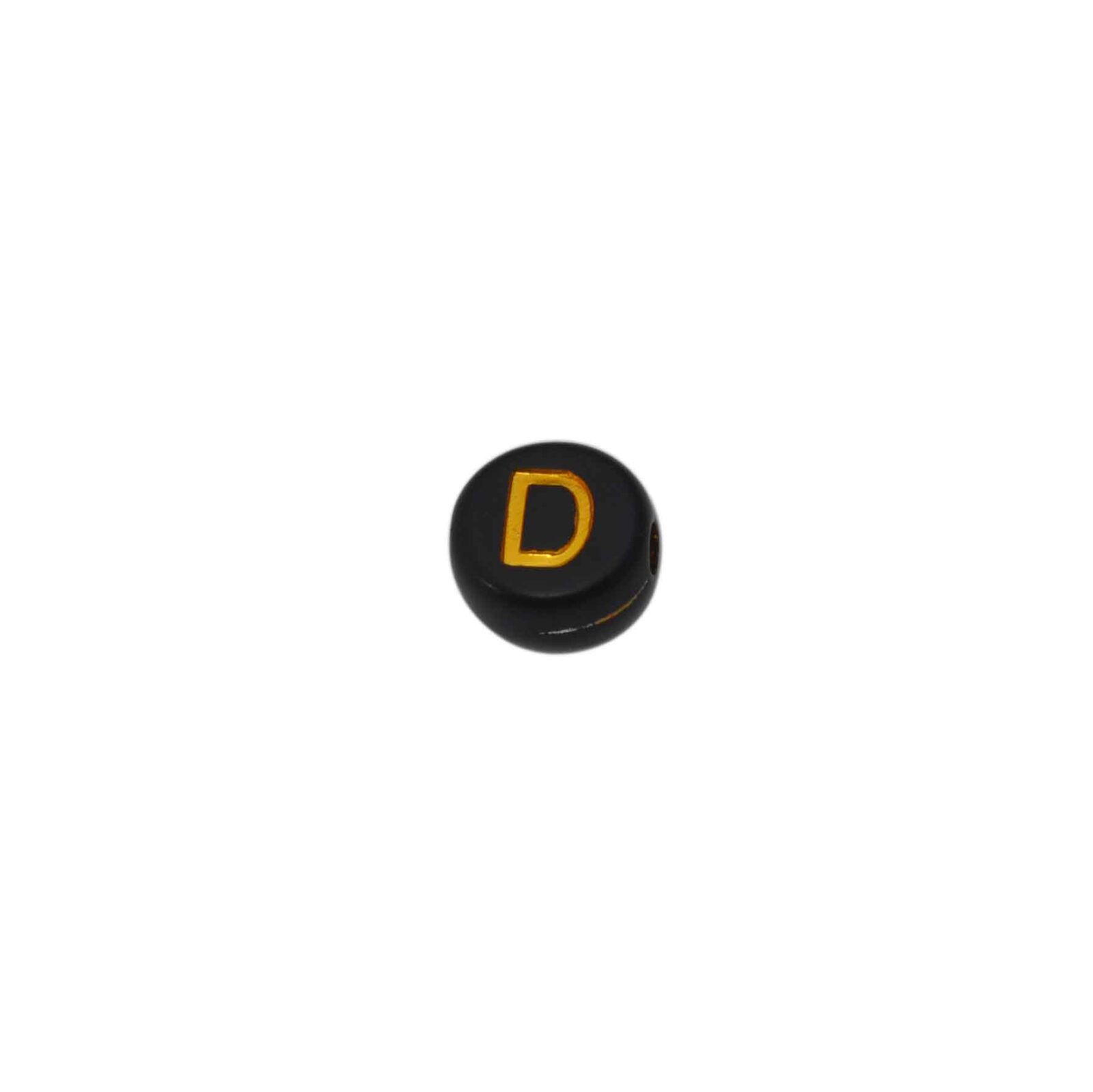 Zwarte ronde letterkraal D