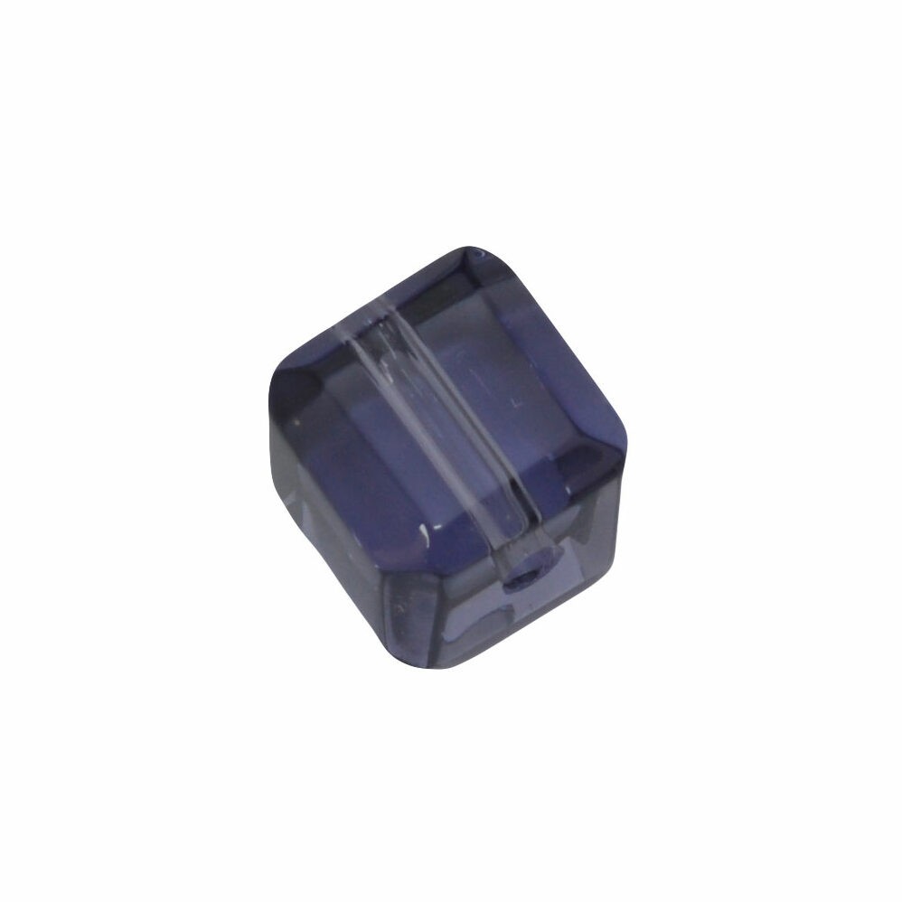 Paarse kubus glaskraal ( 8 mm)