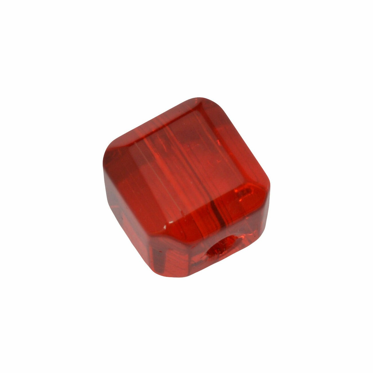 Rode kubus glaskraal (11 mm)