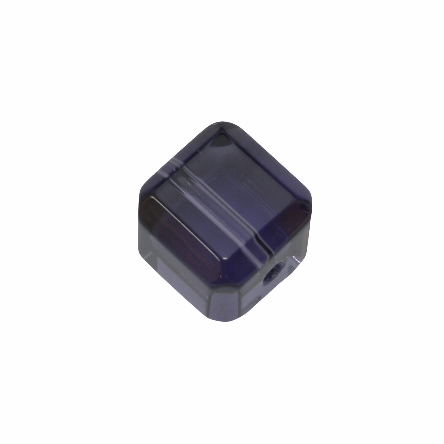 Paarse kubus glaskraal (11 mm)