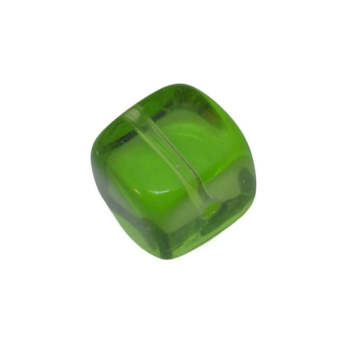 Groene kubus glaskraal