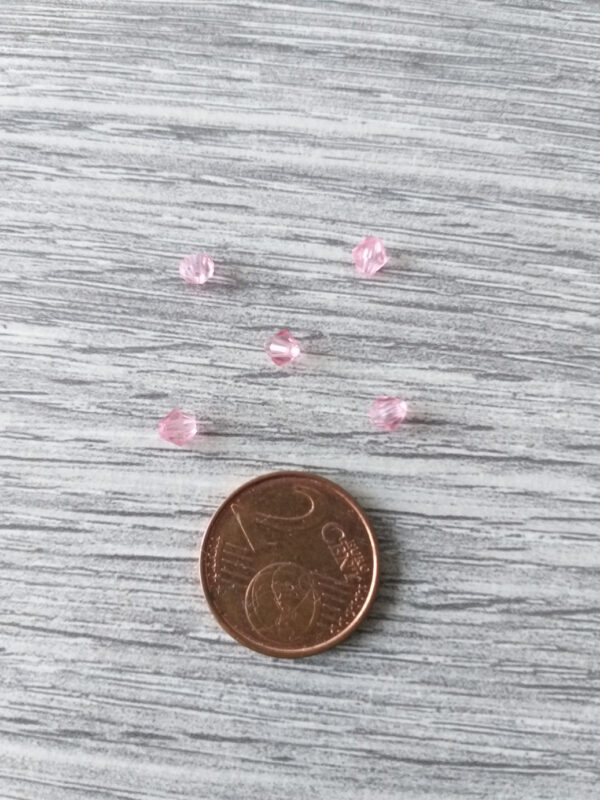 Roze bicone kunststof kraal (4 mm) 2