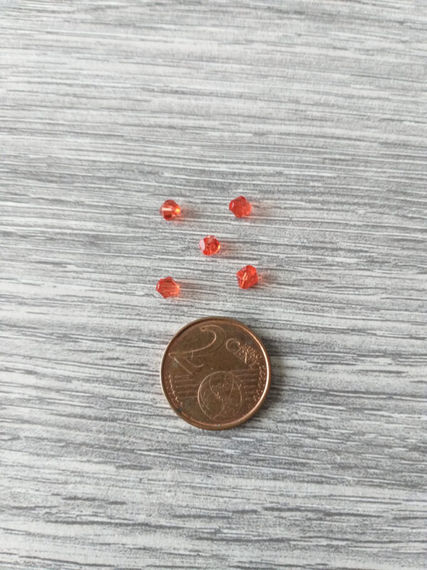 Rode bicone kunststof kraal (4 mm) 2