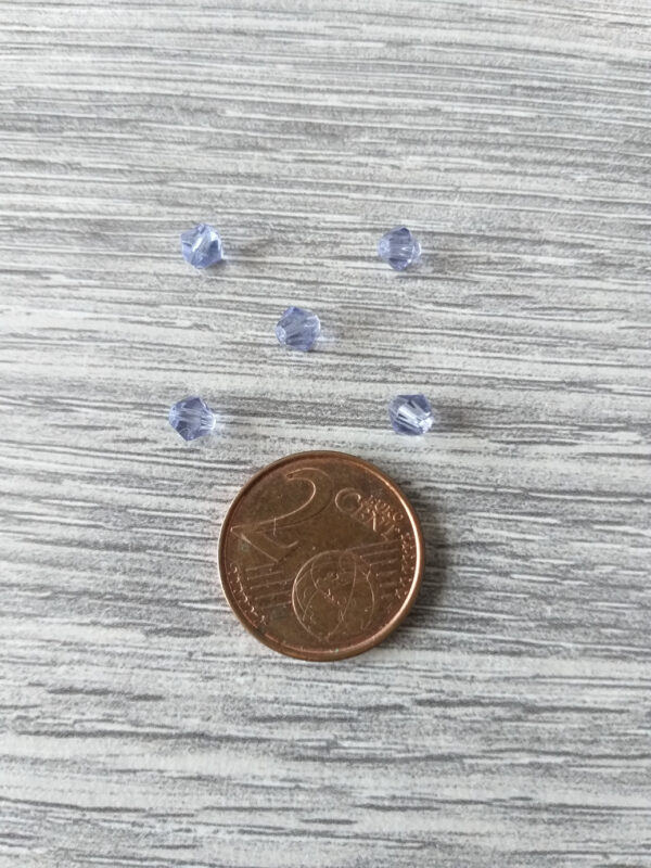 Blauwe bicone glaskraal (4 mm) 2