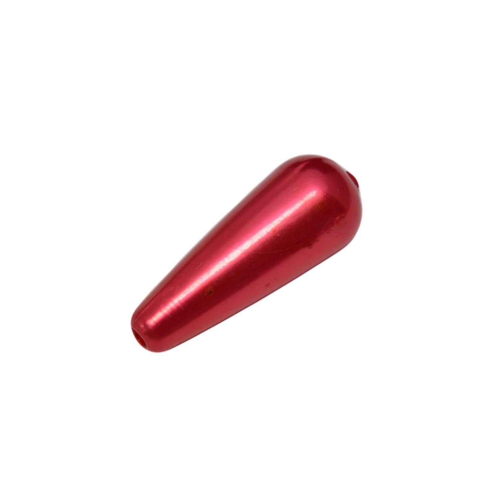 Rode kunststof kraal in de vorm van een druppel