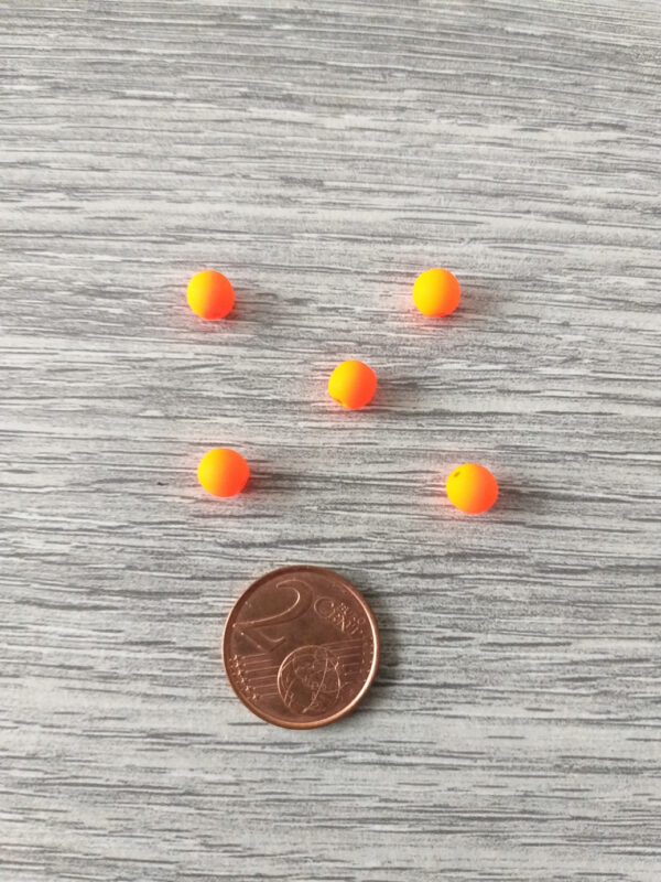 Oranje (neon) ronde glaskraal(2)