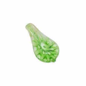 Kristal kleur/groene bloemvormige ovale Venetiaanse hanger (glas)