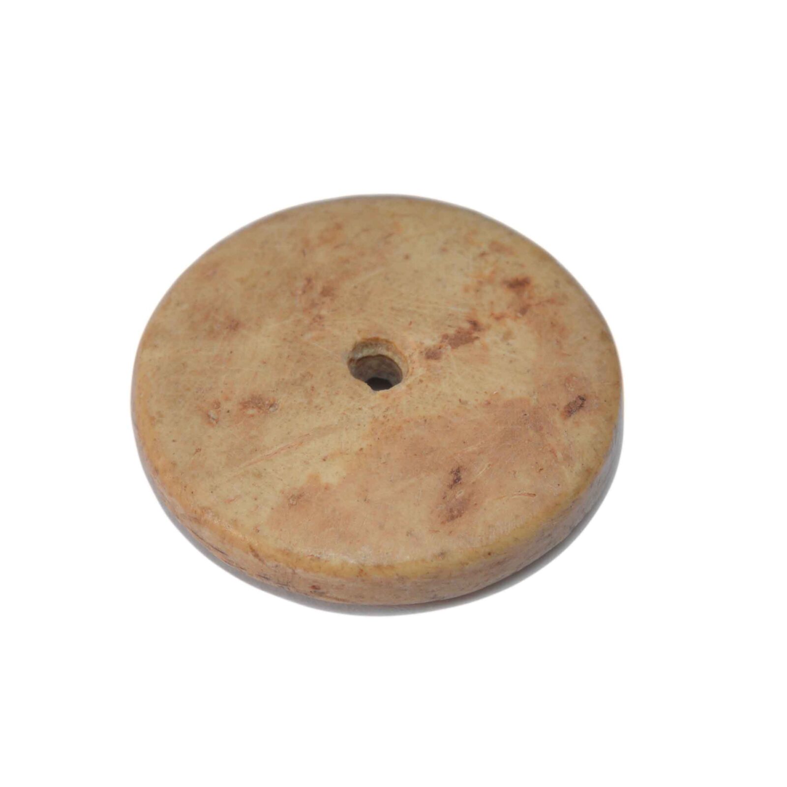 Bruine ronde houten kraal (plat)