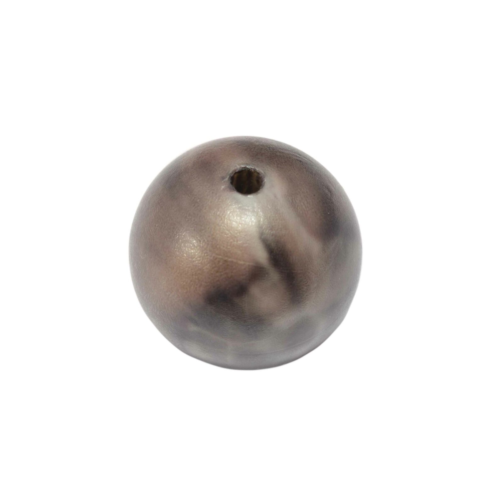 Bruine/zwarte en grijze ronde kunststof kraal