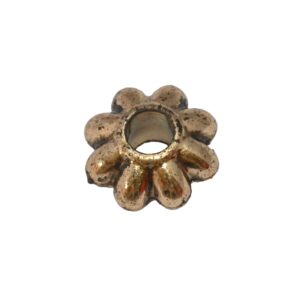 Bronskleurige ronde kunststof kraal (bloem)