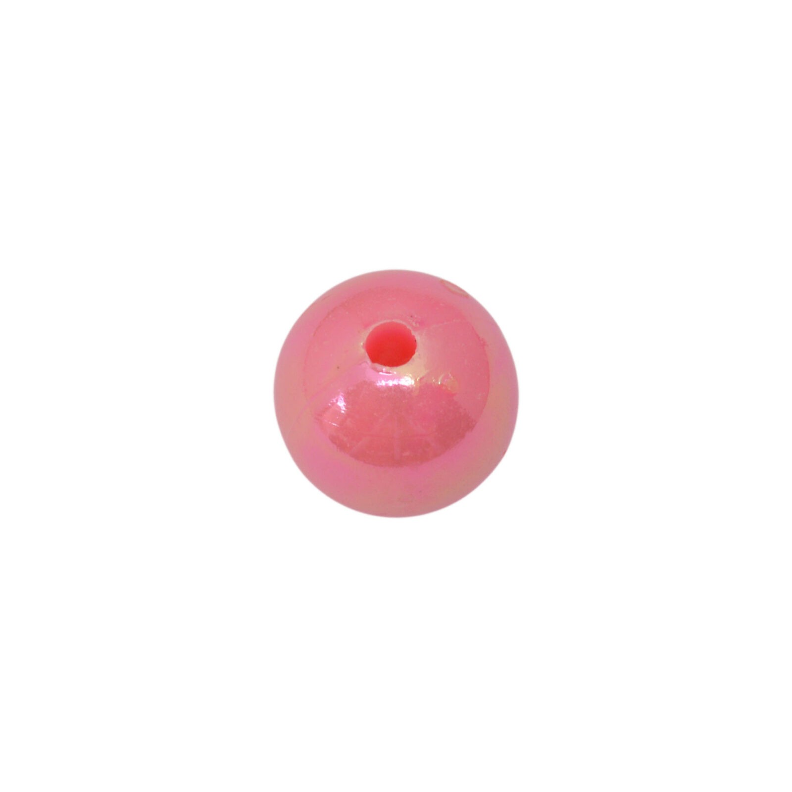 Roze ronde acryl kraal (glans)