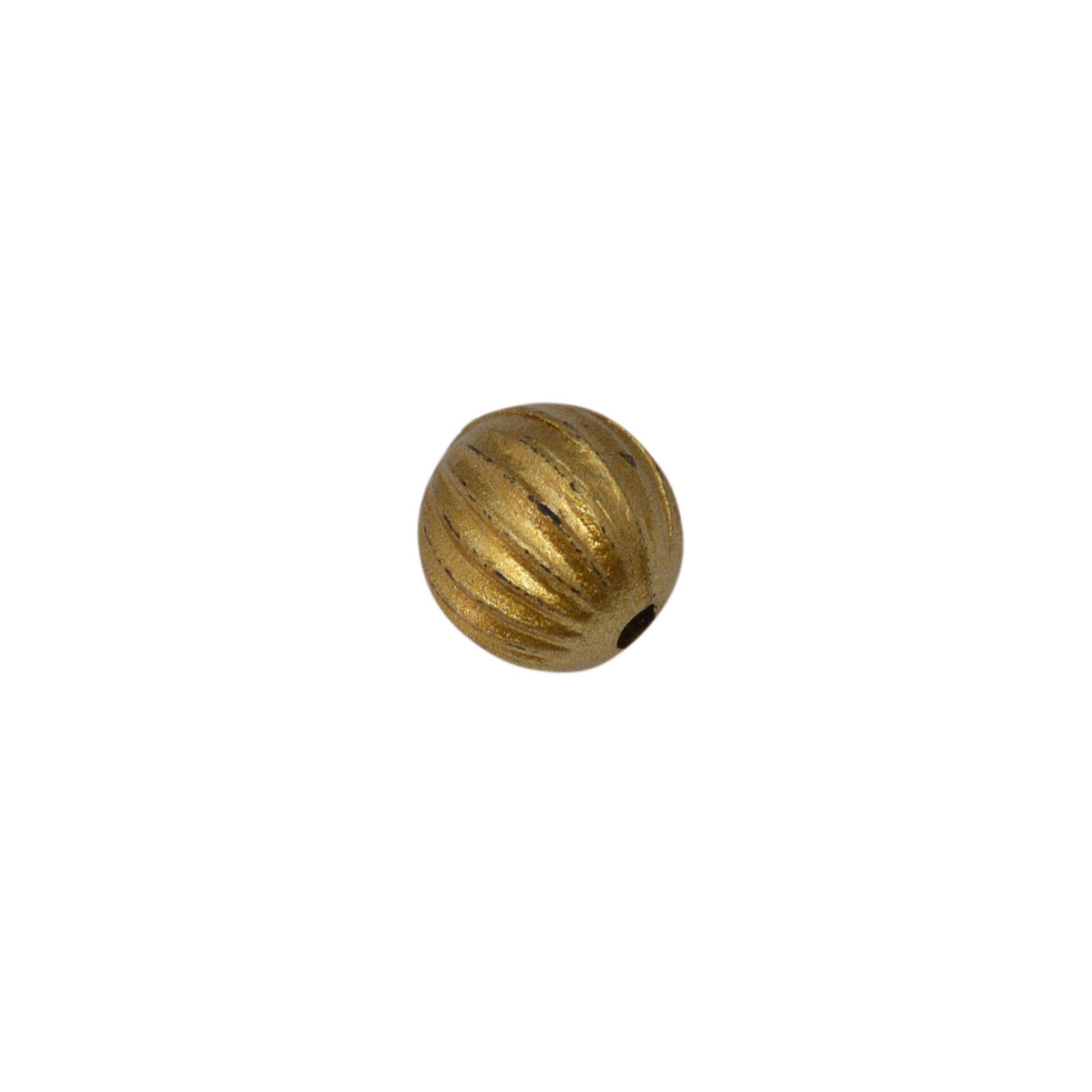 Goudkleurige ronde kunststof kraal (met strepen)