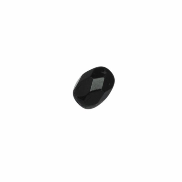 Zwarte ovale facet glaskraal