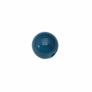 Blauwe/witte ronde kunststof kraal (halve ronde kraal)