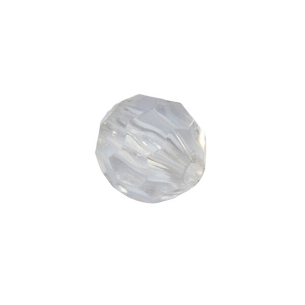Kristal kleurige ronde facet kunststof kraal (12 mm)