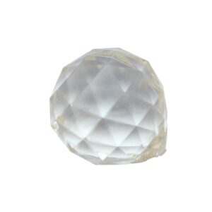 Kristal kleurige ronde facet kunststof kraal (32 x 28 mm)