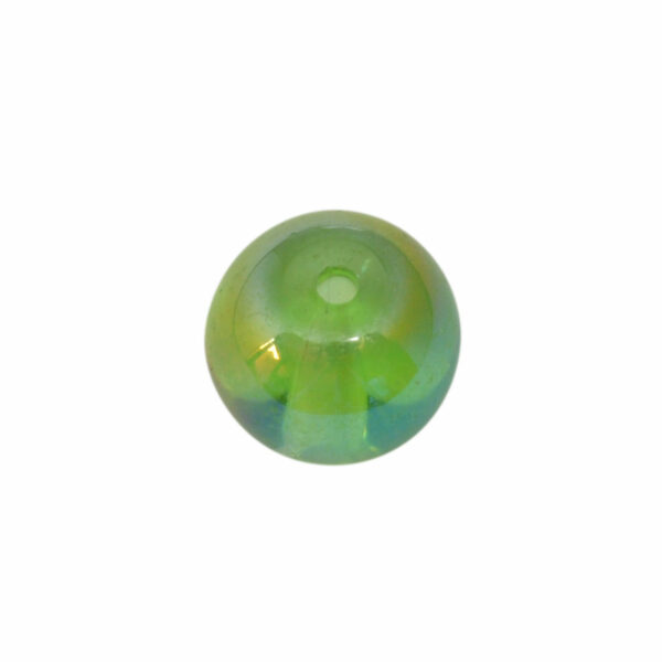 Groene ronde olie glaskraal