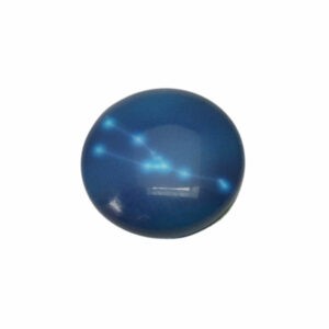 Blauwe ronde cabochon - sterrenbeeld Taurus/Stier